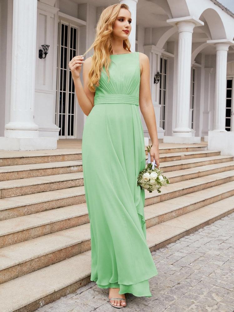 Numbersea Bridesmaid Dresses for Wedding Ruffles Long Formal Prom Gowns 28039-numbersea