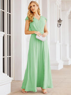 Numbersea Bridesmaid Dresses Cape Formal Prom Dress Open Back Gowns for Mother of The Bride 28058-numbersea