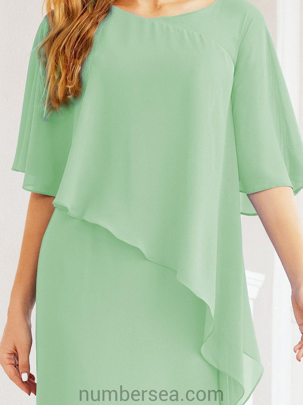 Numbersea Formal Party Gown Dress Long Chiffon Mother Of The Bride Dresses With Ruffle Cape 28026