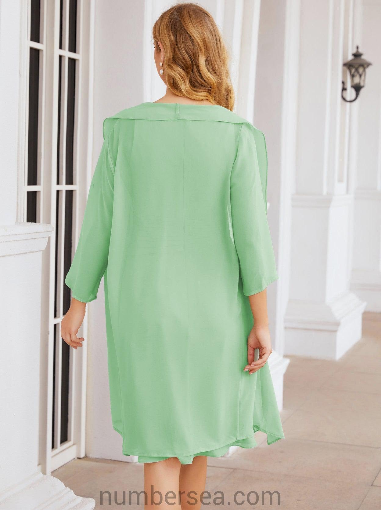 Numbersea Chiffon Mother Of The Bride Dresses Prom Dress For Wedding Guest Casual Pleated 28065