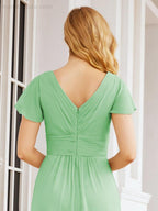 Numbersea Formal Prom Gowns for Mother of The Bride Cap Sleeves Bridesmaid Dress 28047-numbersea
