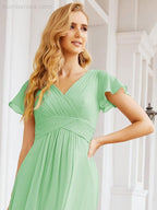 Numbersea Formal Prom Gowns for Mother of The Bride Cap Sleeves Bridesmaid Dress 28047-numbersea