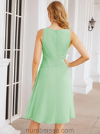 Numbersea Chiffon Mother Of The Bride Dresses Prom Dress For Wedding Guest Casual Pleated 28065