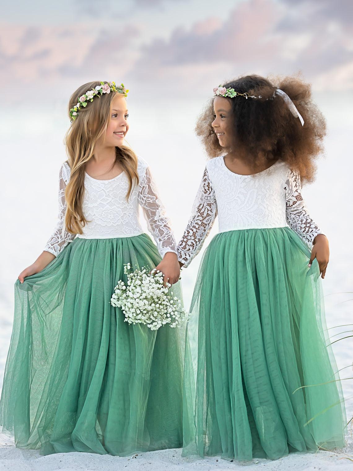Mädchen Pfingstrose Spitze Zurück A-Linie Gerade Tutu Tüll Party Blumenmädchen Kleid 