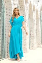 Numbersea Mother Of The Bride Dresses Plus Size V-Neck Floor Length Formal Prom Dress For Wedding