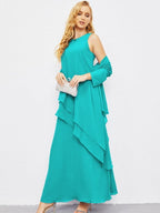 Mother of Bride Dresses with Open Front Lightweight Cardigan Formal Prom Gown 28081-numbersea