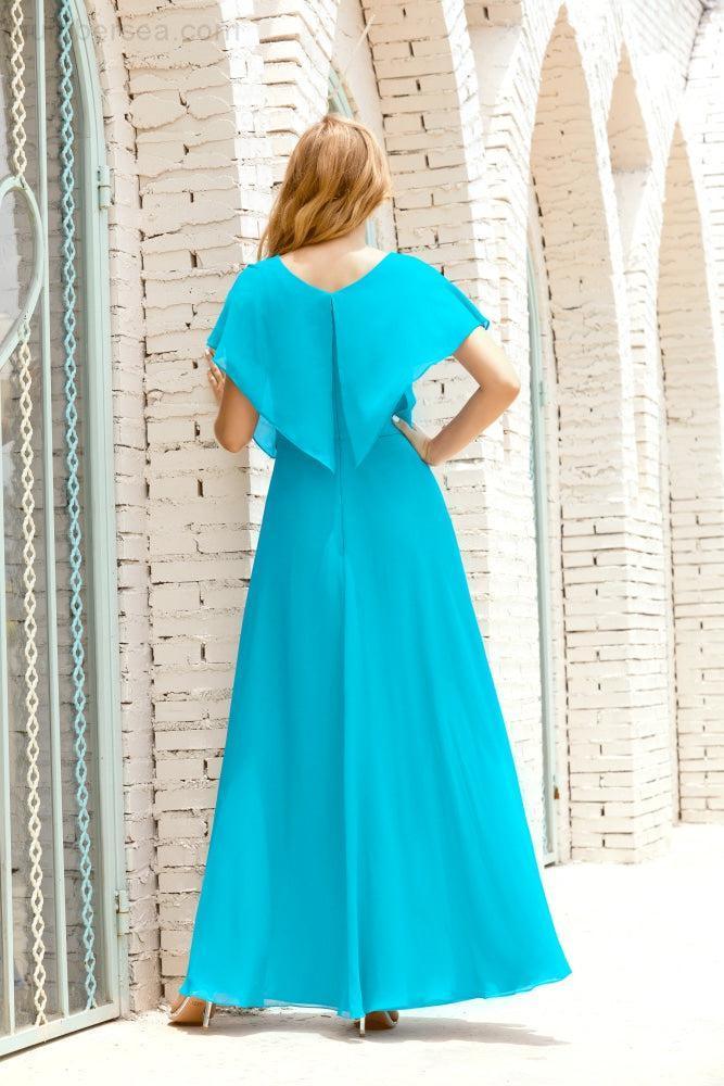 Numbersea Mother Of The Bride Dresses Plus Size V-Neck Floor Length Formal Prom Dress For Wedding