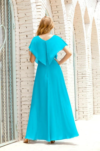 Numbersea Mother Of The Bride Dresses Plus Size V-Neck Floor Length Formal Prom Dress For Wedding