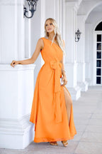 Ladies Chiffon One Shoulder Bridesmaid Evening Dress Wedding Party Evening Dress 28133-numbersea