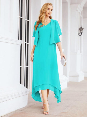 Numbersea Two-Piece A-line Mother of The Bride Dress Formal Party Gown Dress 28073 - numbersea