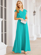 Numbersea Bridesmaid Dresses Cape Formal Prom Dress Open Back Gowns for Mother of The Bride 28058-numbersea