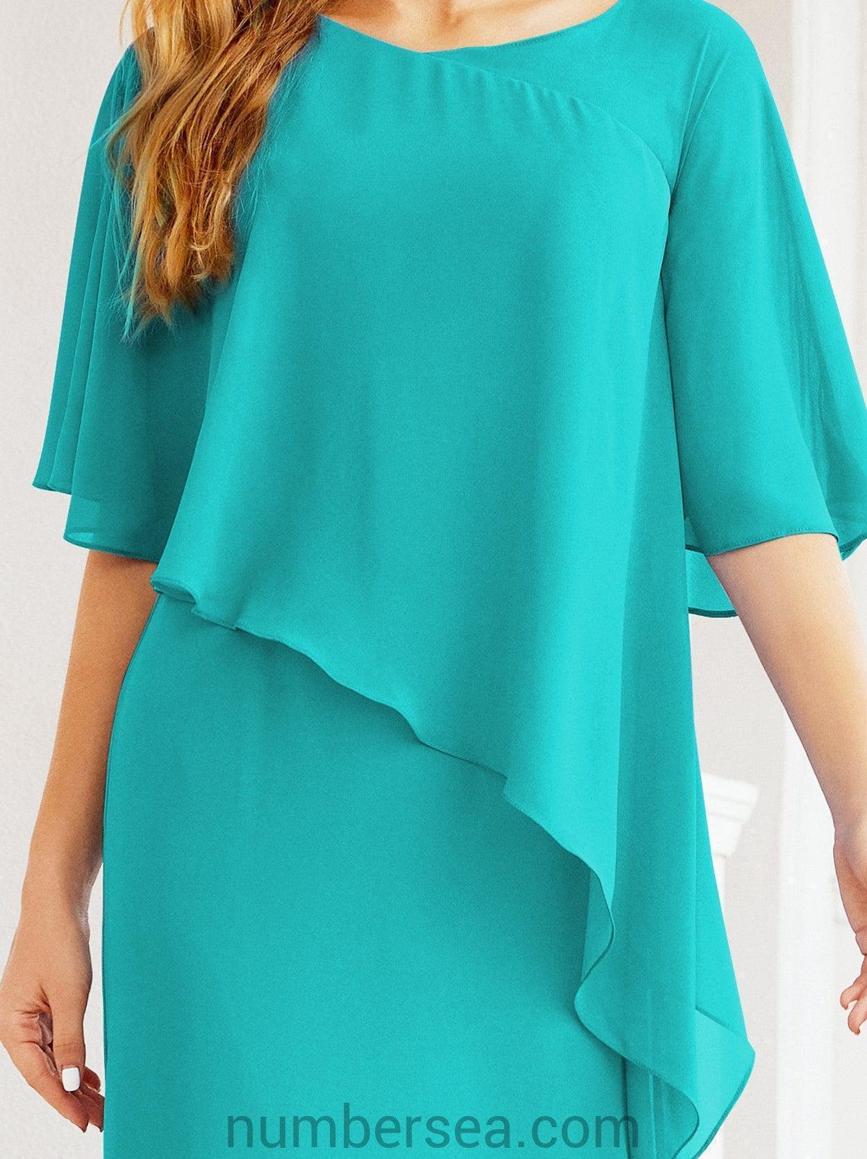 Numbersea Formal Party Gown Dress Long Chiffon Mother Of The Bride Dresses With Ruffle Cape 28026