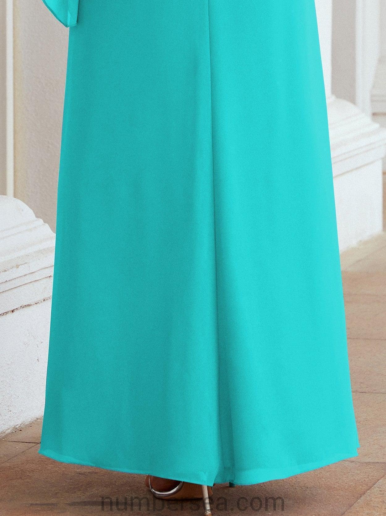 Numbersea Formal Party Gown Dress Long Chiffon Mother Of The Bride Dresses With Ruffle Cape 28026