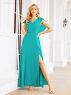 Numbersea Bridesmaid Dresses Cape Formal Prom Dress Open Back Gowns for Mother of The Bride 28058-numbersea