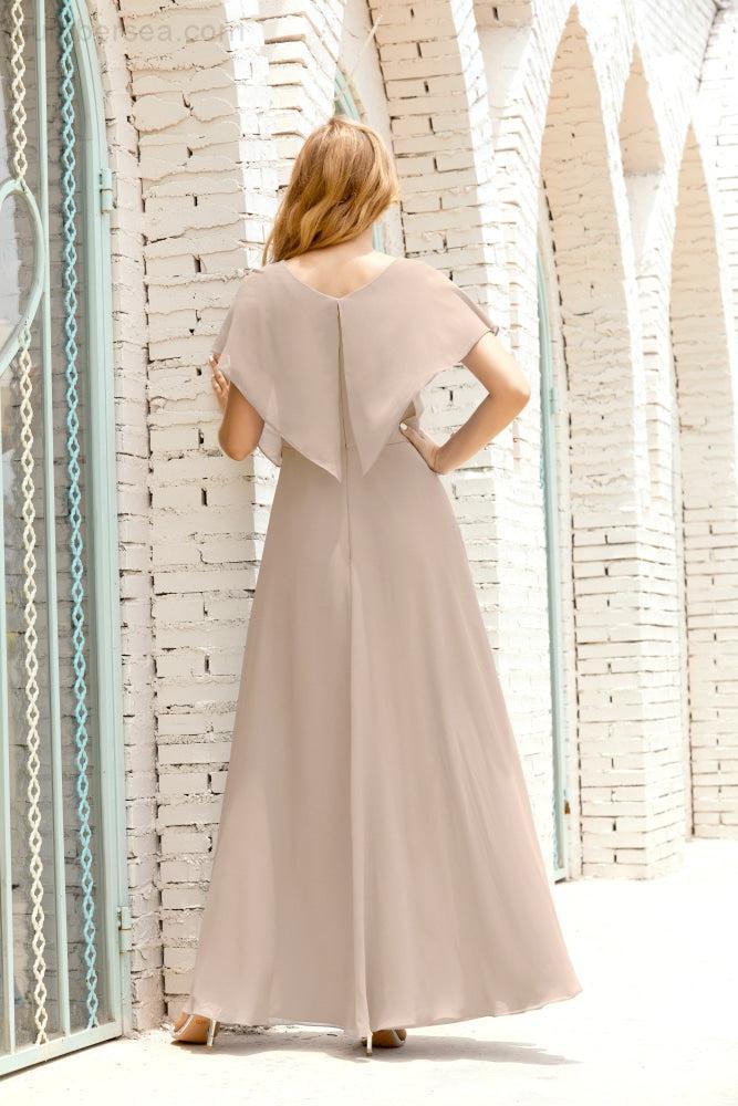 Numbersea Mother Of The Bride Dresses Plus Size V-Neck Floor Length Formal Prom Dress For Wedding