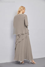 Mother of Bride Dresses with Open Front Lightweight Cardigan Formal Prom Gown 28081-numbersea
