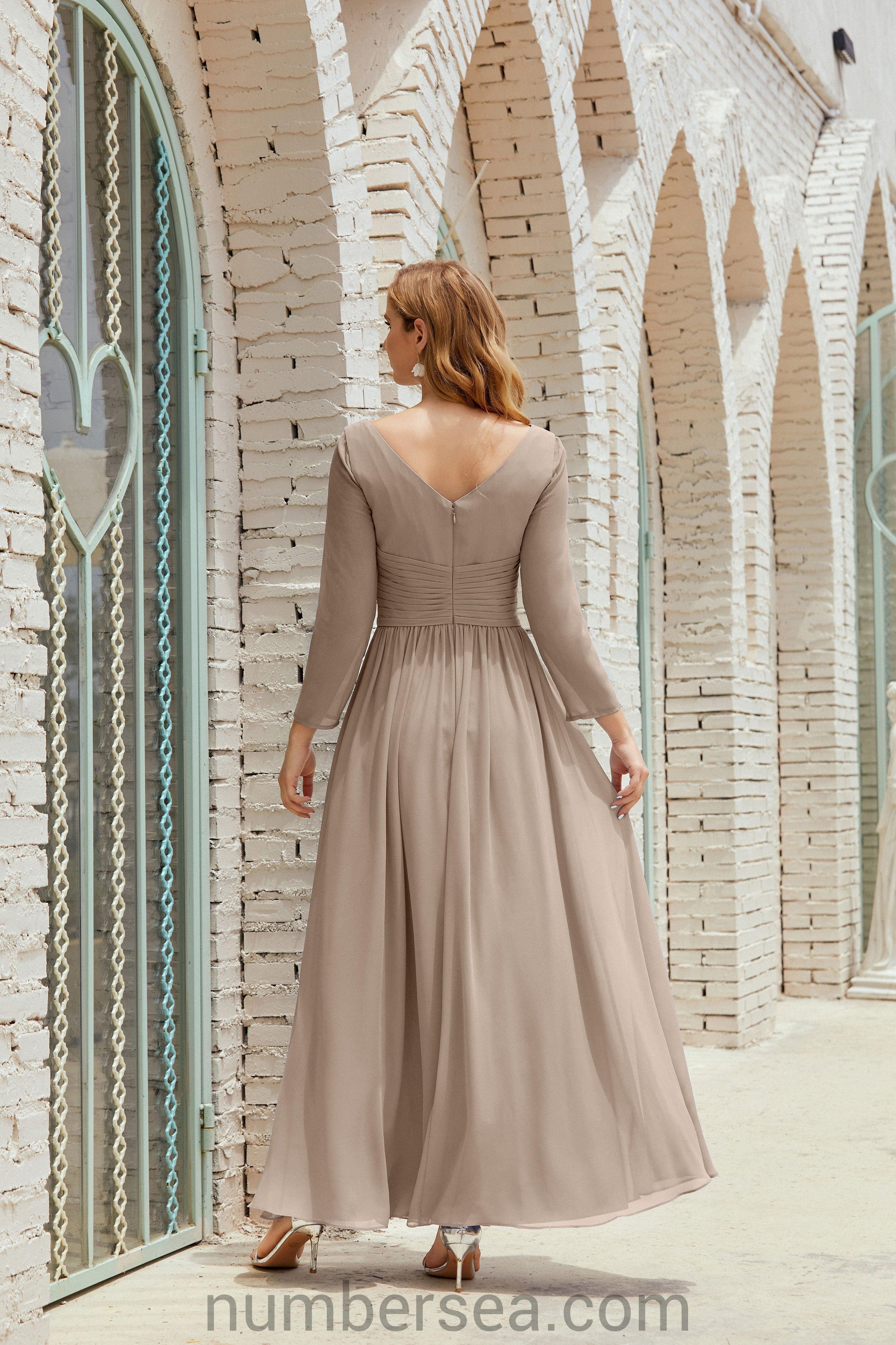 Numbersea Bridesmaid Dress Chiffon Formal Party Dress Evening Dress 28016-numbersea