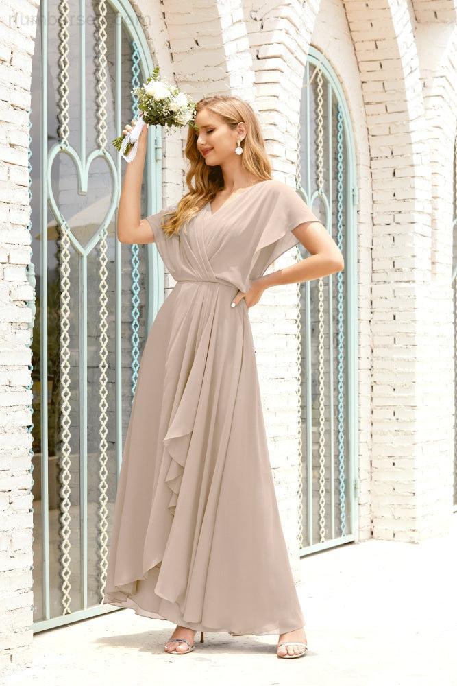 Numbersea Mother Of The Bride Dresses Plus Size V-Neck Floor Length Formal Prom Dress For Wedding