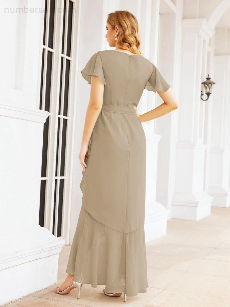 Numbersea Ruffled Bridesmaid Dresses Mermaid Formal Violin Evening Party Prom Gowns 28042-numbersea