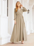 Numbersea Women's Chiffon Bridesmaid Dress A line Long Sleeves Formal Evening Prom Gown for Wedding Guest 28032-numbersea