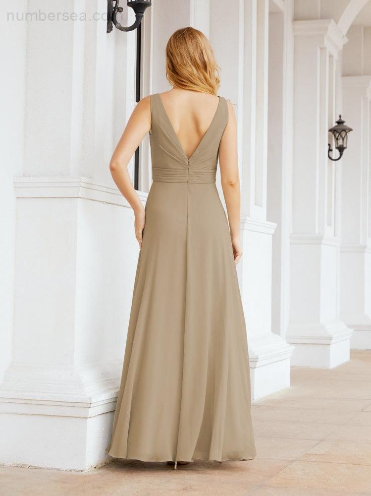 Numbersea Bridesmaid Dresses for Wedding Ruffles Long Formal Prom Gowns 28039-numbersea
