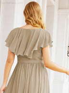 Bridesmaid Dresses with Flutter Sleeves Formal Evening Party Prom Gowns 28044-numbersea