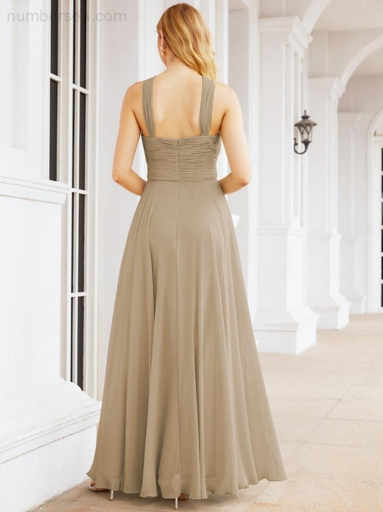 Numbersea Crisscross Halter Bridesmaid Dresses for Party Wedding Evening Prom Maxi Ball Gowns 28053-numbersea