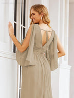 Numbersea Bridesmaid Dresses with Split for Wedding Party Flutter Sleeves 28045-numbersea