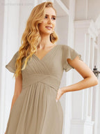 Numbersea Formal Prom Gowns for Mother of The Bride Cap Sleeves Bridesmaid Dress 28047-numbersea