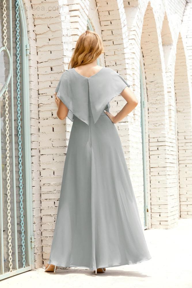 Numbersea Mother Of The Bride Dresses Plus Size V-Neck Floor Length Formal Prom Dress For Wedding