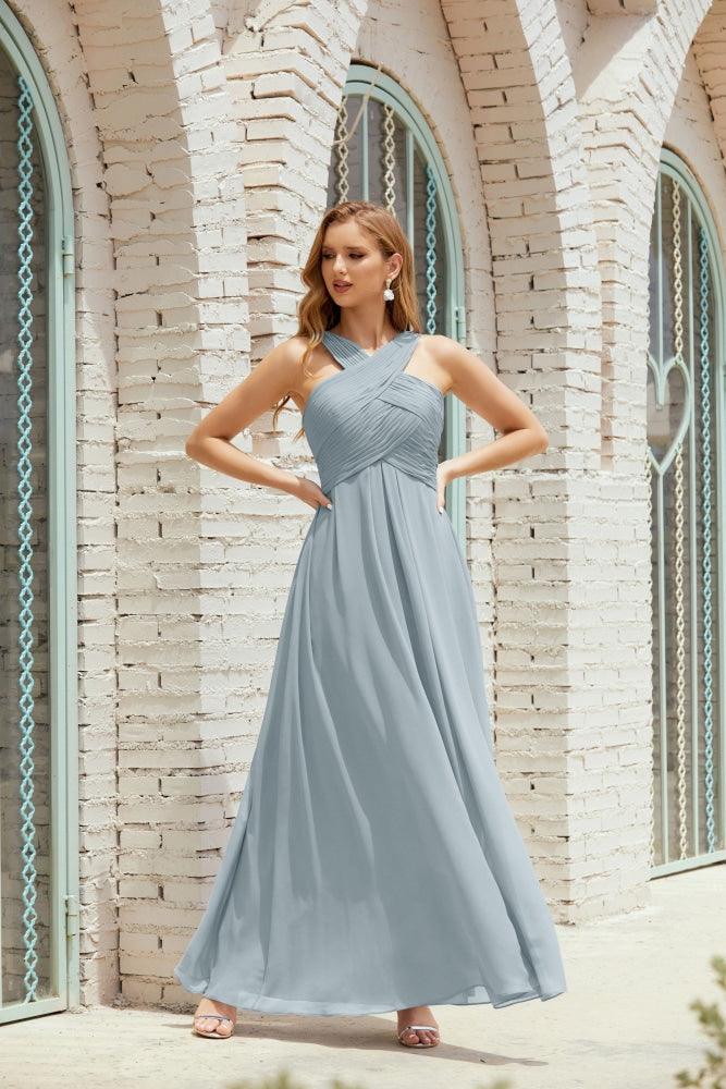 Halter Bridesmaid Dresses Formal Cocktail Prom Gown 28015-numbersea