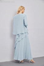 Mother of Bride Dresses with Open Front Lightweight Cardigan Formal Prom Gown 28081-numbersea