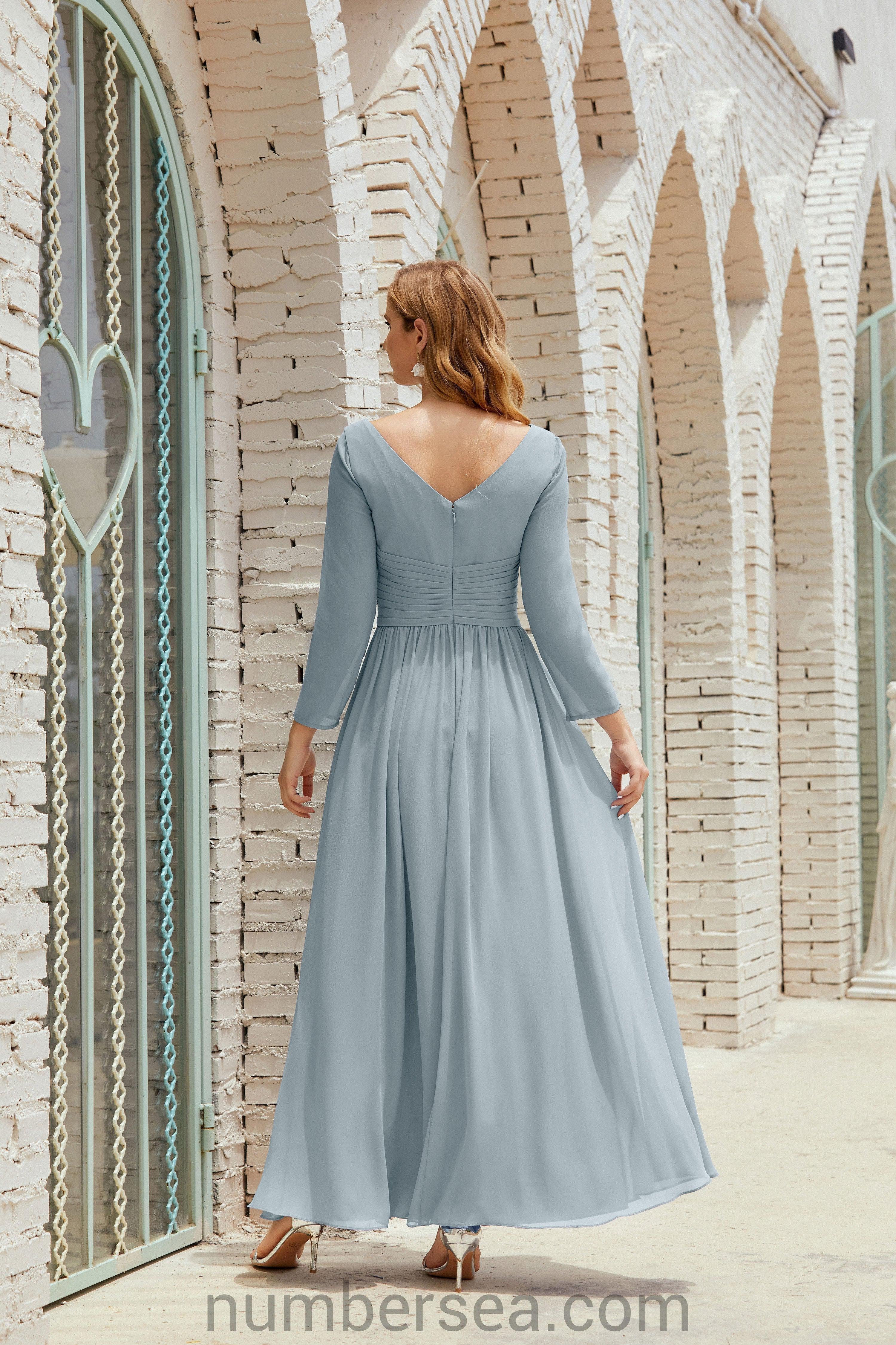 Numbersea Bridesmaid Dress Chiffon Formal Party Dress Evening Dress 28016-numbersea