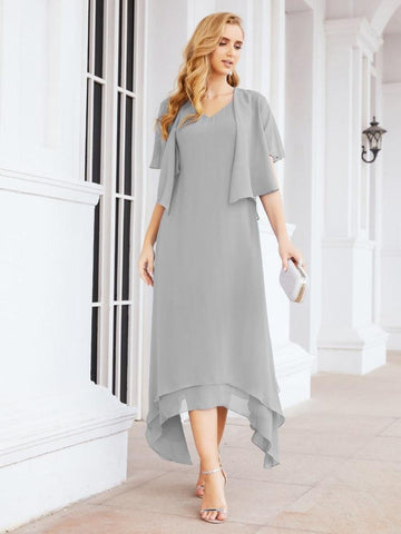 Numbersea Two-Piece A-line Mother of The Bride Dress Formal Party Gown Dress 28073 - numbersea