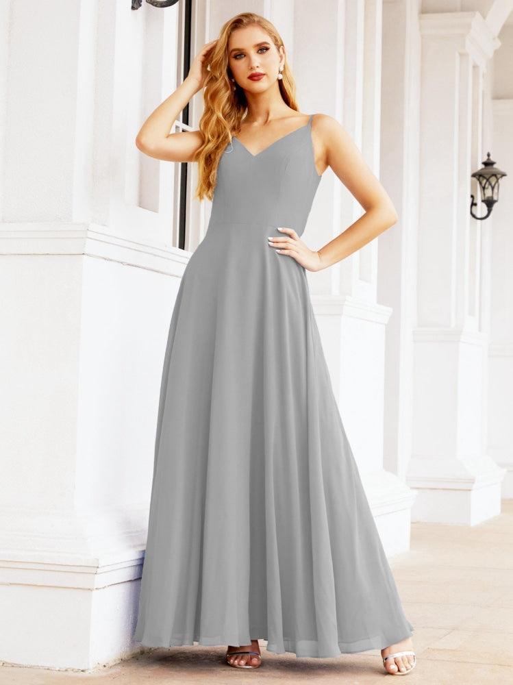 Numbersea Spaghetti Strap Bridesmaid Dresses V Neck Butterfly Back Fromal Evening Party Prom Gown 28036-numbersea
