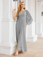 Numbersea Bridesmaid Dresses with Split for Wedding Party Flutter Sleeves 28045-numbersea