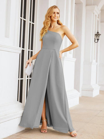 Numbersea Women's One Shoulder Formal Prom Gowns for Mother of The Bride Side Slit Bridesmaid Dresses 28052-numbersea