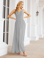 Numbersea Spaghetti Strap Bridesmaid Dresses V-Neck Long A-Line Formal Prom Gowns 28063-numbersea