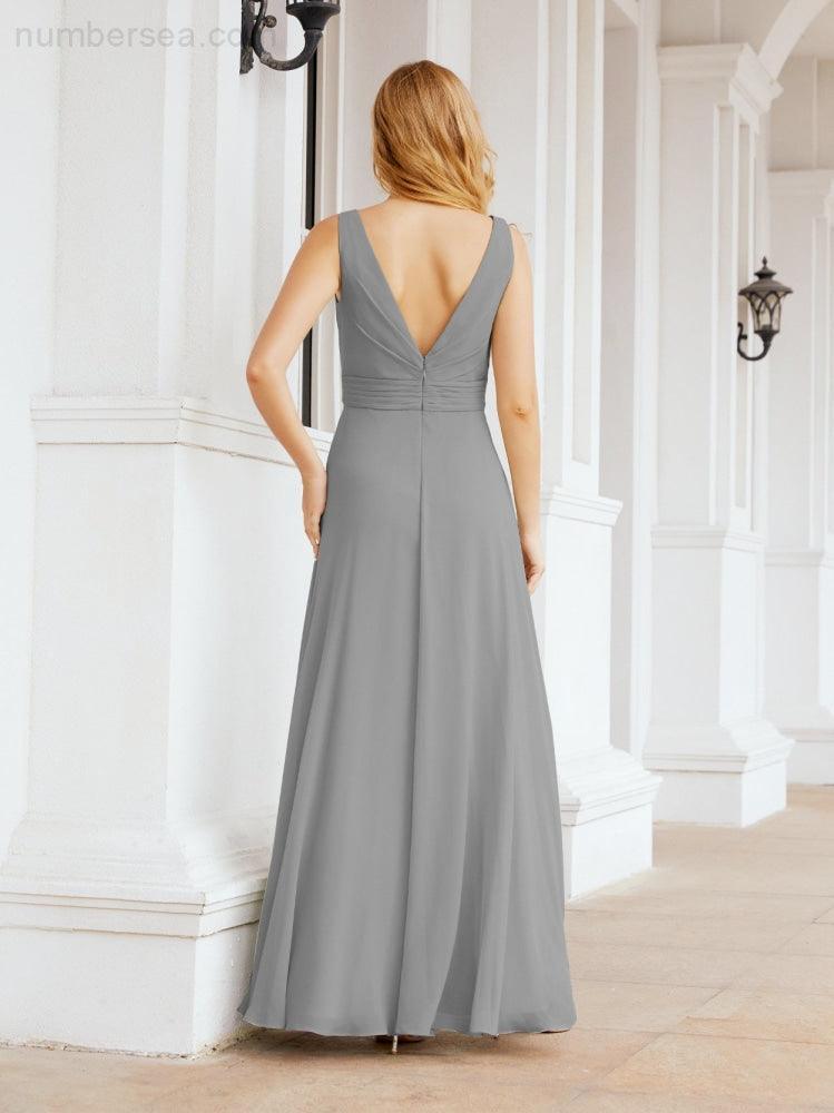 Numbersea Bridesmaid Dresses for Wedding Ruffles Long Formal Prom Gowns 28039-numbersea