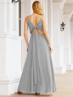 Numbersea Spaghetti Strap Bridesmaid Dresses V Neck Butterfly Back Fromal Evening Party Prom Gown 28036-numbersea