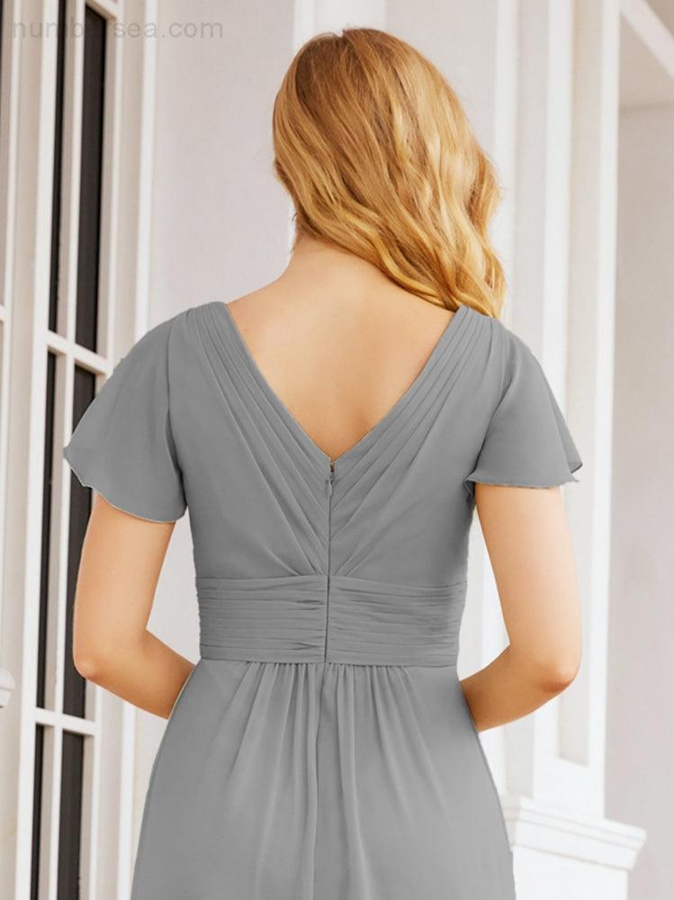 Numbersea Formal Prom Gowns for Mother of The Bride Cap Sleeves Bridesmaid Dress 28047-numbersea