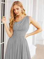 Numbersea One Shoulder Bridesmaid Dresses Long Maxi Formal Evening Party Prom Gowns 28061-numbersea