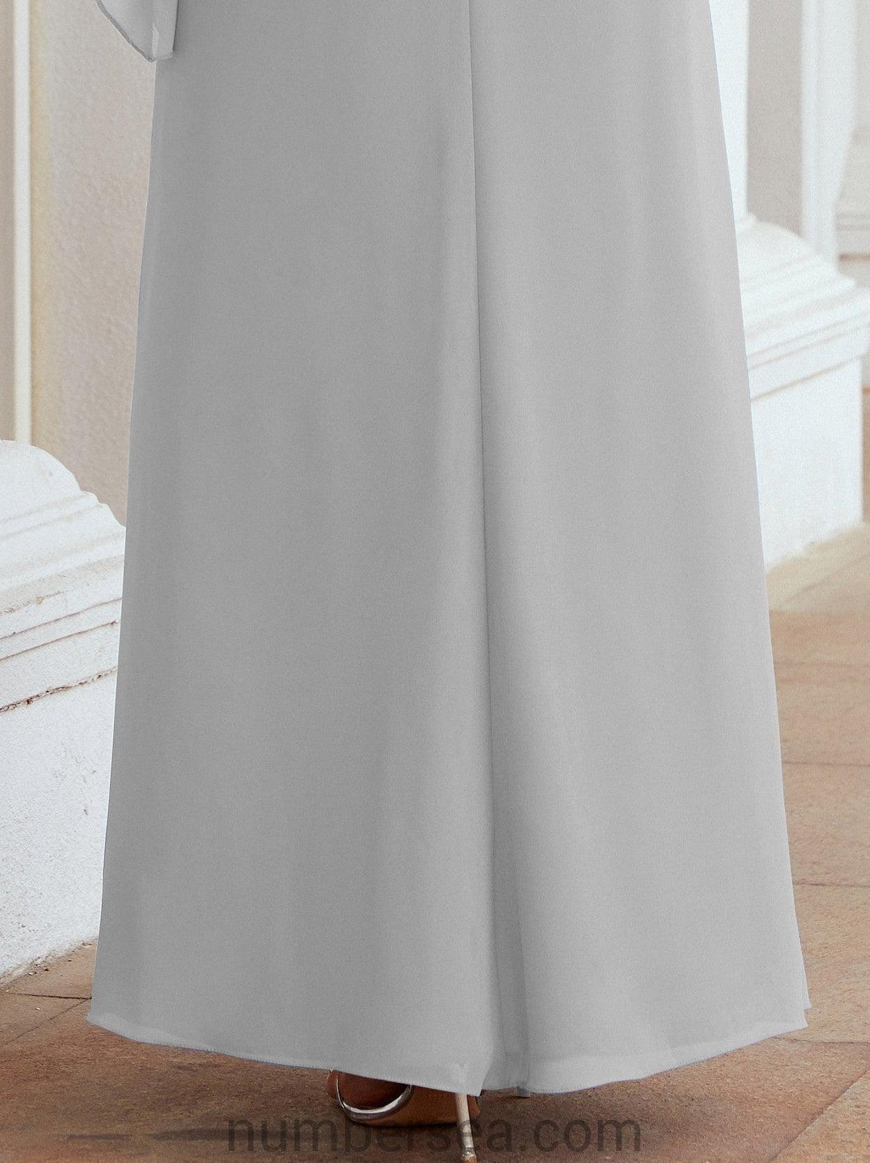Numbersea Formal Party Gown Dress Long Chiffon Mother Of The Bride Dresses With Ruffle Cape 28026