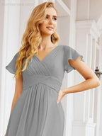 Numbersea Formal Prom Gowns for Mother of The Bride Cap Sleeves Bridesmaid Dress 28047-numbersea