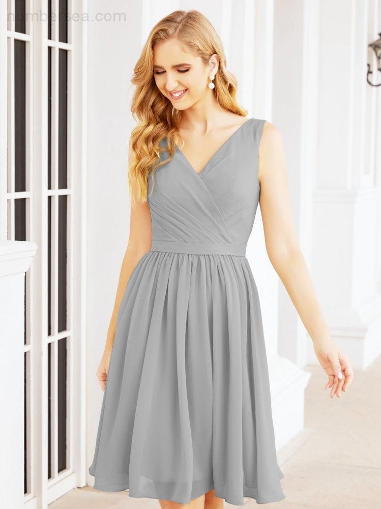 Numbersea Homecoming Dresses Knee Length Skirt V Back 28062