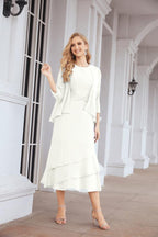 Two-Piece A-Line Mother Of The Bride Dress Formal Party Gown 28072 Ivory