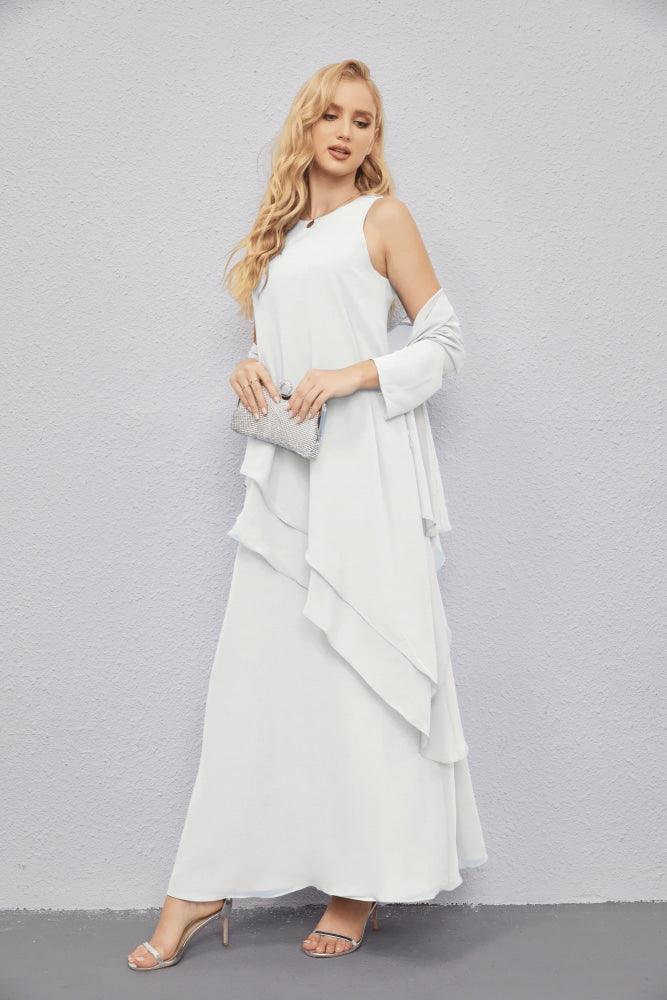 Mother of Bride Dresses with Open Front Lightweight Cardigan Formal Prom Gown 28081-numbersea
