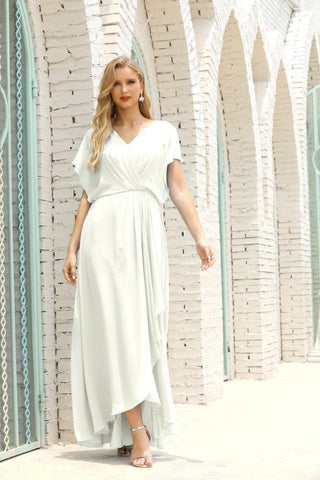 Numbersea Mother Of The Bride Dresses Plus Size V-Neck Floor Length Formal Prom Dress For Wedding