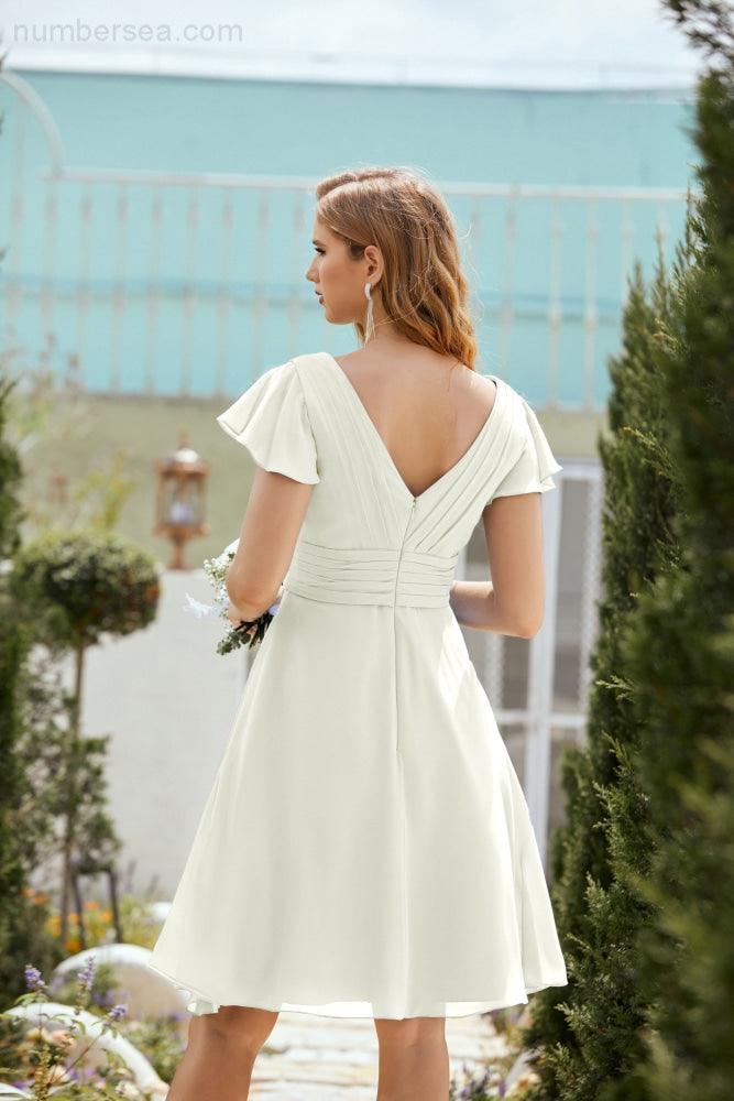 Neck Chiffon Bridesmaid Dresses Formal Cocktail Prom Gown Homecoming 28013