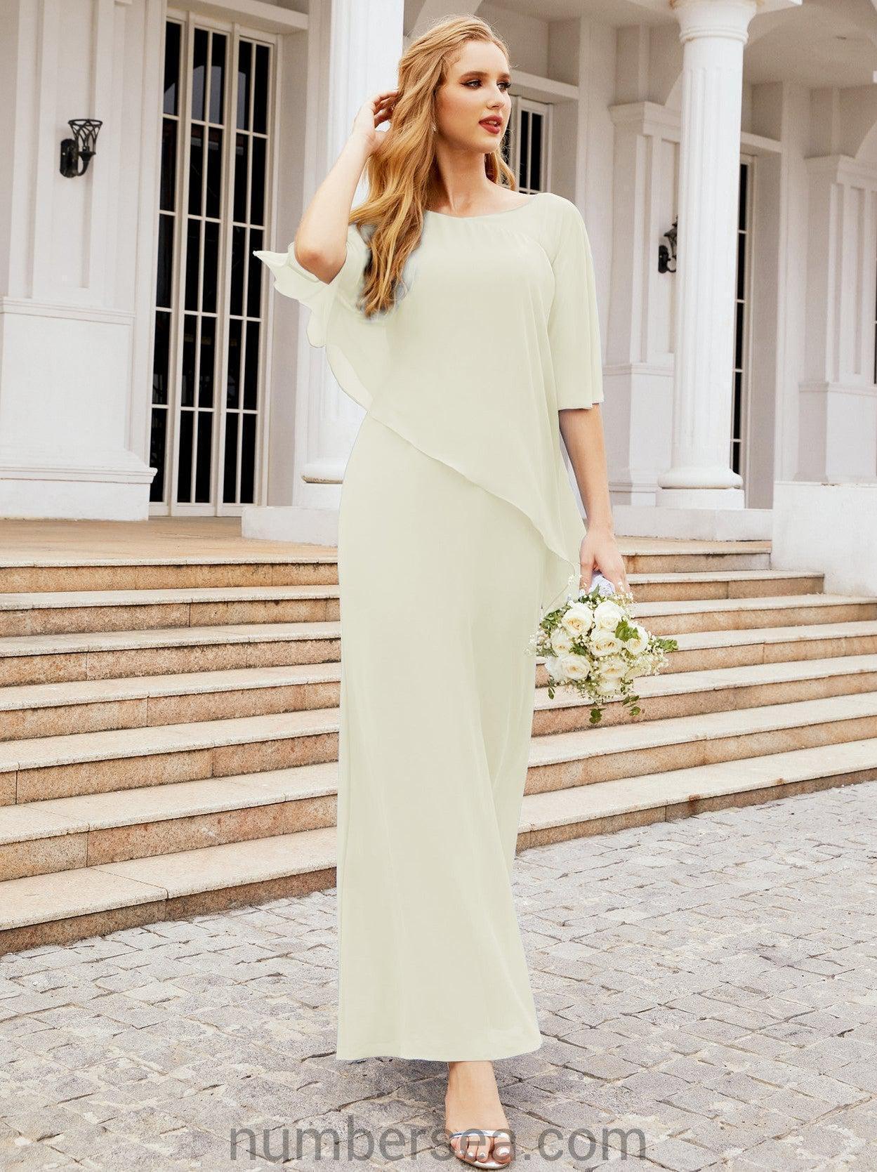 Numbersea Formal Party Gown Dress Long Chiffon Mother Of The Bride Dresses With Ruffle Cape 28026